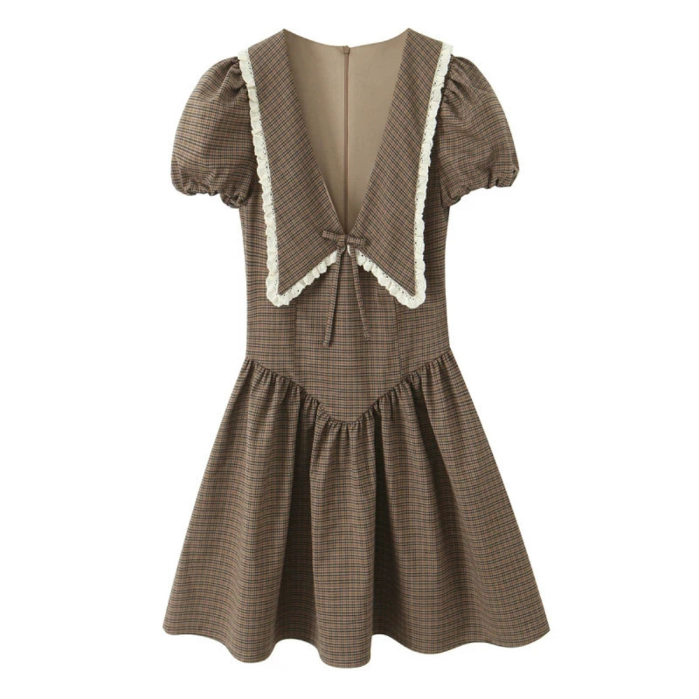 ZARA Plaid Peter Pan Collar Dress